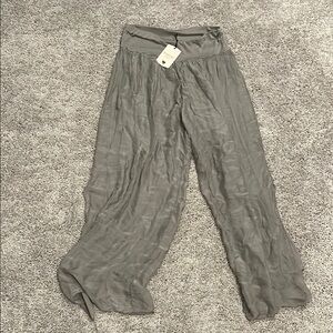 Sheer Gray Wide-Leg Pants